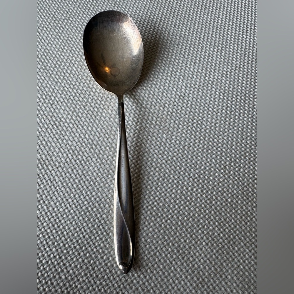 Reed & Barton Silver Sculpture Casserole Serving Spoon Sterling Heavy 1950s